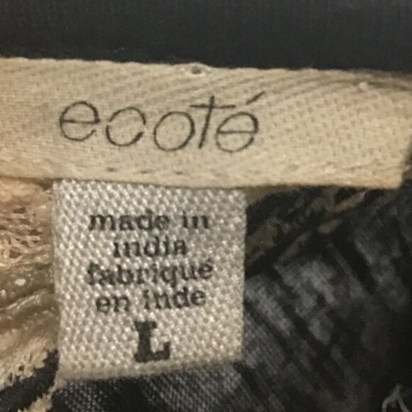 Ecote Semi-Sheer Deep V Back Tunic with Lace Size L - Picture 10 of 12